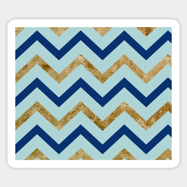 Marine zig zag - gilded turquoise Sticker by hamptonstyle